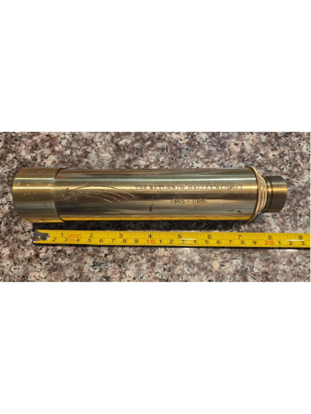 Vintage 1985-1986 Halley’s Comet Brass Telescope Spyglass 30x40mm 22